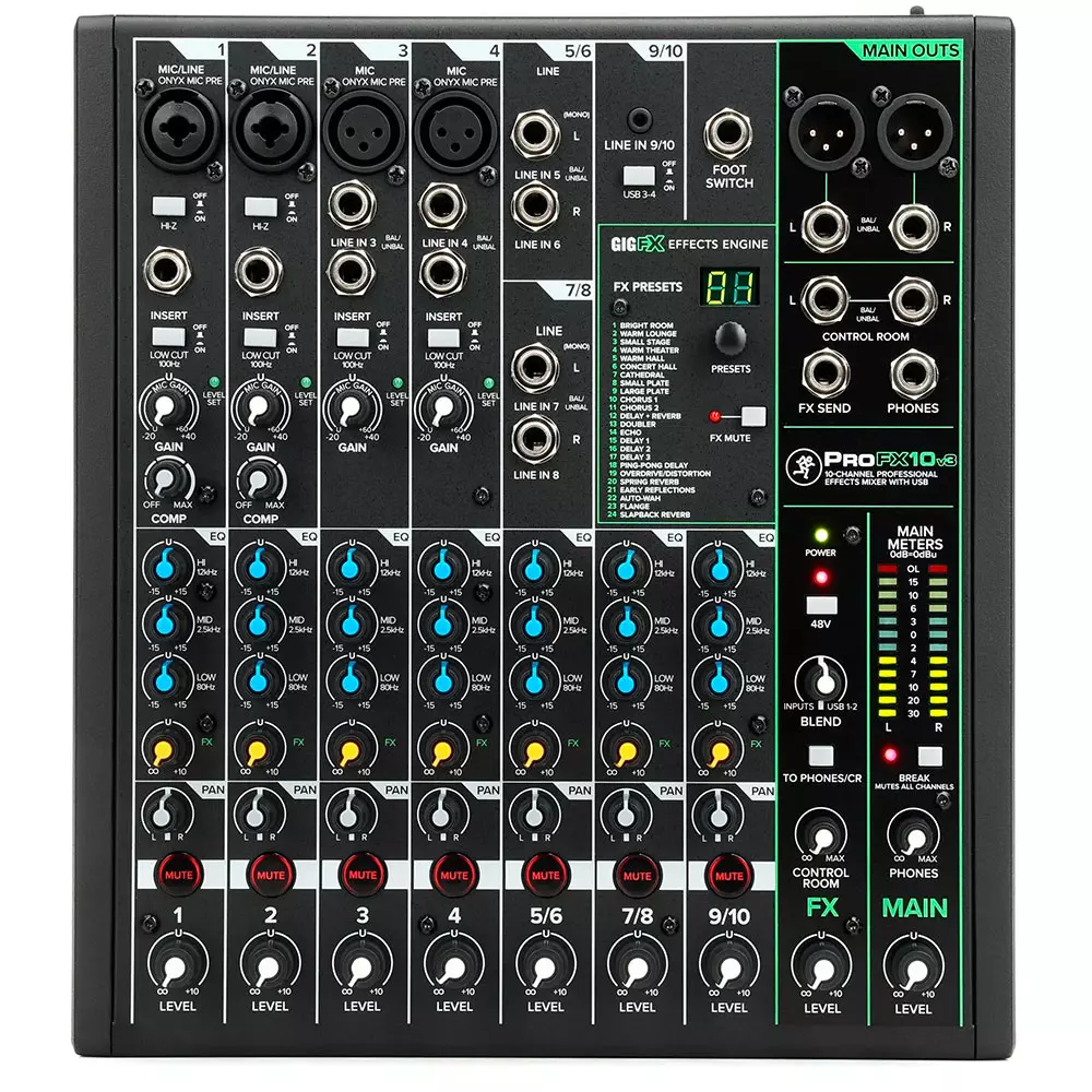 Mackie PROFX10V3 Mezcladora con conexión USB y efectos