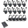 Eartec Ultralite PRO16 ETP10S Sistema de intercomunicación inalámbrico dúplex completo de doble canal y largo alcance  con 10 auriculares unidireccionales (2,4 GHz)
