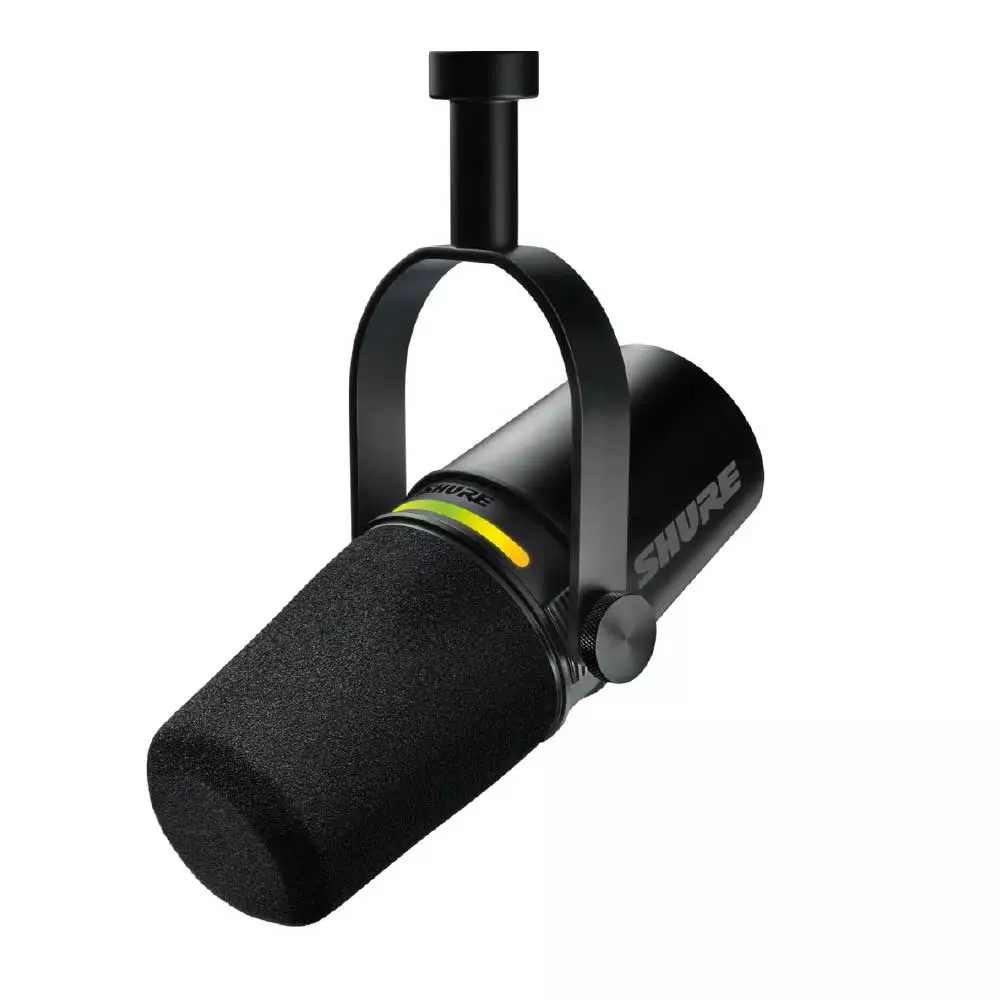 Shure MV7+-K-BNDL – Combo Micrófono híbrido con pedestal de mesa para podcast color Negro
