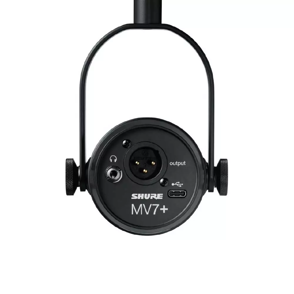 Shure MV7+-K-BNDL – Combo Micrófono híbrido con pedestal de mesa para podcast color Negro - Imagen 3