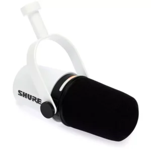 Shure MV7+-W Micrófono híbrido para podcast color Blanco
