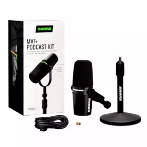 Alternative view of Shure MV7+-K-BNDL – Combo Micrófono híbrido con pedestal de mesa para podcast color Negro