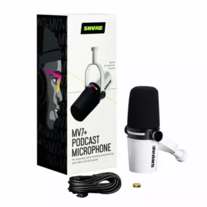 Alternative view of Shure MV7+-W Micrófono híbrido para podcast color Blanco