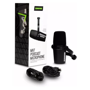Alternative view of Shure MV7-K Microfono para Podcast (Negro)