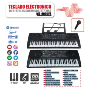 Mackenzie MQ-600 UFB Teclado Electrónico de 61 teclas