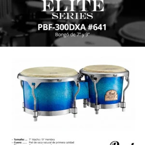 Pearl PBF-300DXA #641 Bongós Profesionales de Fibra de Vidrio Blue Sparkle Burst